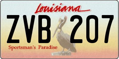 LA license plate ZVB207