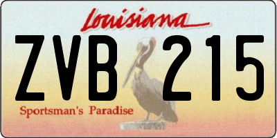 LA license plate ZVB215