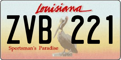 LA license plate ZVB221