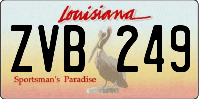 LA license plate ZVB249