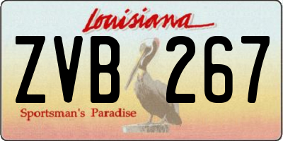 LA license plate ZVB267