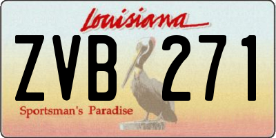 LA license plate ZVB271