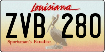LA license plate ZVB280
