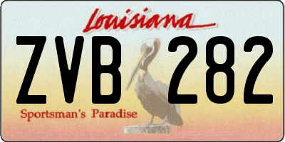 LA license plate ZVB282