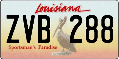 LA license plate ZVB288
