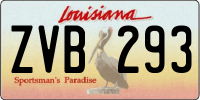 LA license plate ZVB293
