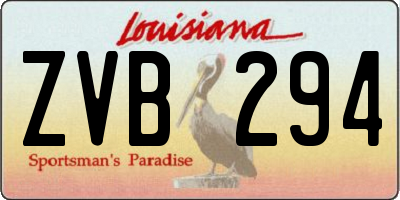 LA license plate ZVB294