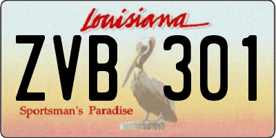 LA license plate ZVB301