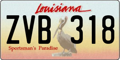 LA license plate ZVB318