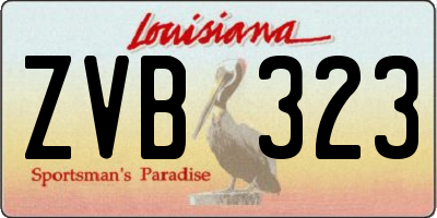LA license plate ZVB323