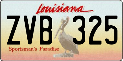 LA license plate ZVB325