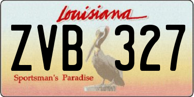 LA license plate ZVB327