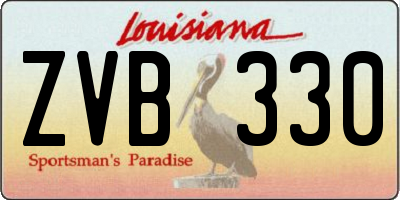 LA license plate ZVB330