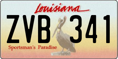 LA license plate ZVB341