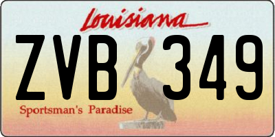 LA license plate ZVB349