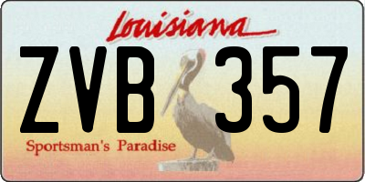 LA license plate ZVB357