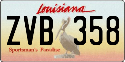 LA license plate ZVB358