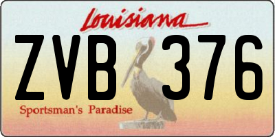 LA license plate ZVB376