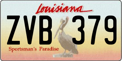 LA license plate ZVB379