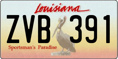LA license plate ZVB391