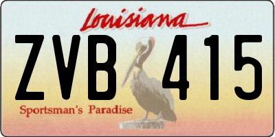 LA license plate ZVB415