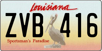 LA license plate ZVB416