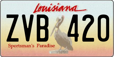 LA license plate ZVB420