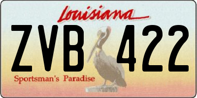 LA license plate ZVB422
