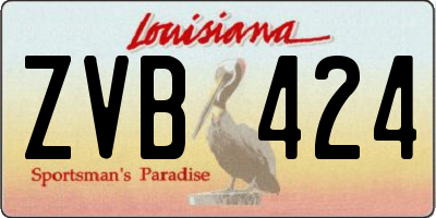 LA license plate ZVB424