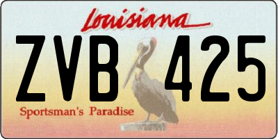 LA license plate ZVB425