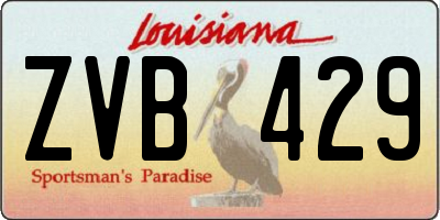 LA license plate ZVB429