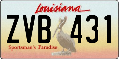 LA license plate ZVB431