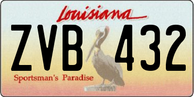 LA license plate ZVB432