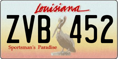 LA license plate ZVB452