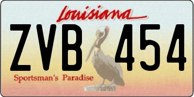 LA license plate ZVB454