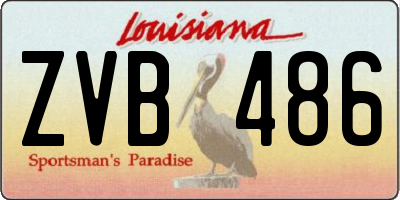 LA license plate ZVB486