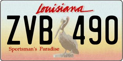 LA license plate ZVB490