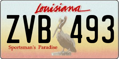 LA license plate ZVB493