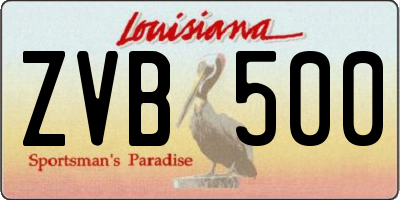 LA license plate ZVB500