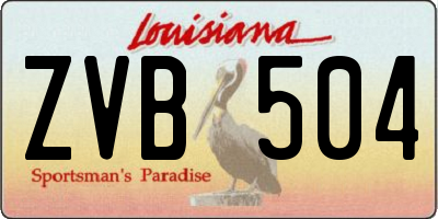 LA license plate ZVB504