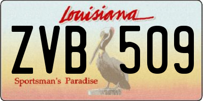 LA license plate ZVB509