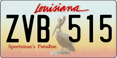 LA license plate ZVB515