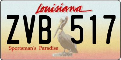 LA license plate ZVB517
