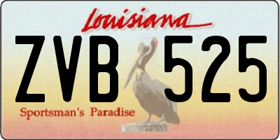 LA license plate ZVB525