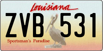 LA license plate ZVB531