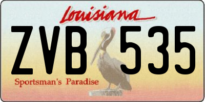 LA license plate ZVB535