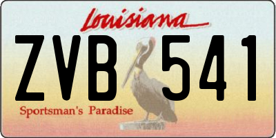 LA license plate ZVB541