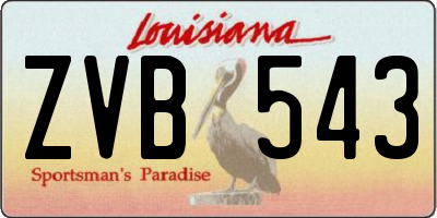 LA license plate ZVB543