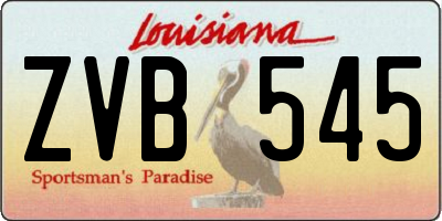 LA license plate ZVB545