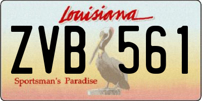 LA license plate ZVB561